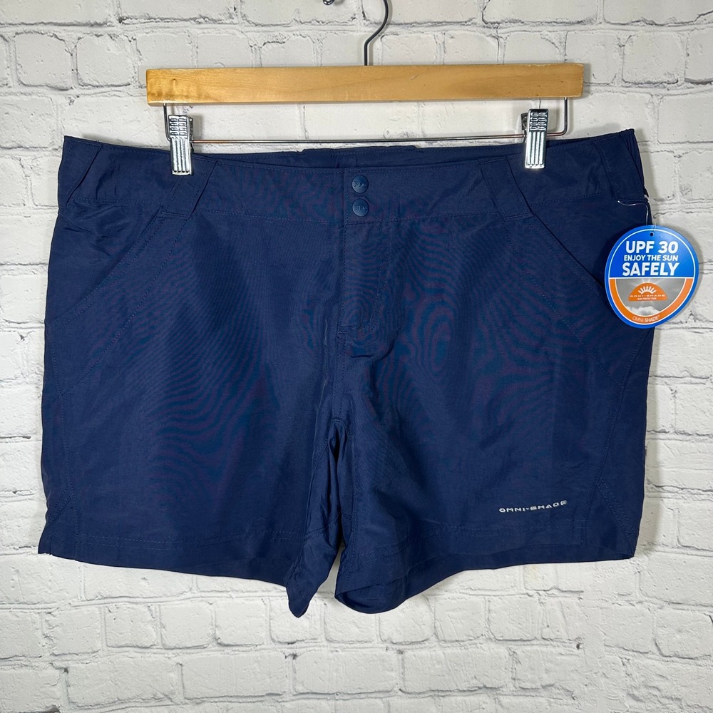 NEW Columbia PFG Navy Blue Fishing Shorts Womens XL Omni-Shade‎ UPF 30 FL4524